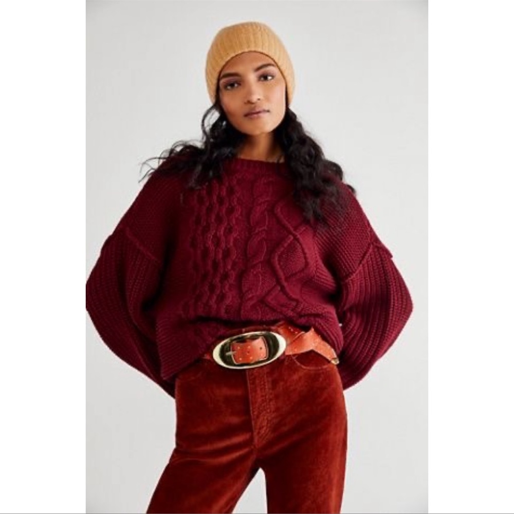 Free People | Dream Cable Crewneck Sweater